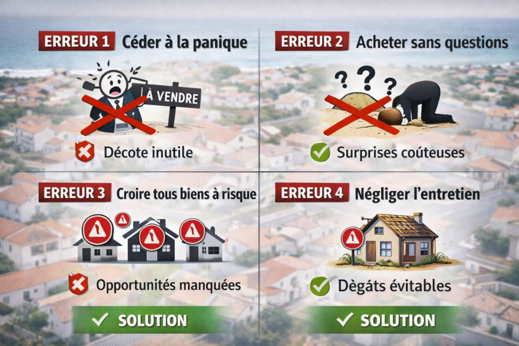 4 erreurs courantes immobilier littoral Vendée panique achat entretien solutions propriétaires acheteurs