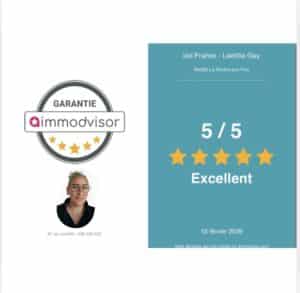 Note clients 5/5 sur Immodvisor pour Laetitia Gay, conseillère en immobilier à La Roche-sur-Yon en Vendée