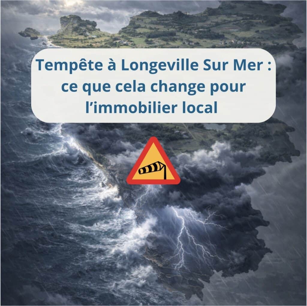 Tempête à Longeville Sur Mer, Vendée , vigilance vent violent impact immobilier littoral février 2026