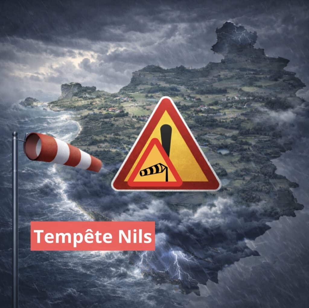 Tempête Nils vigilance orange Vendée littoral Longeville Sur Mer vent violent 11-12 février 2026
