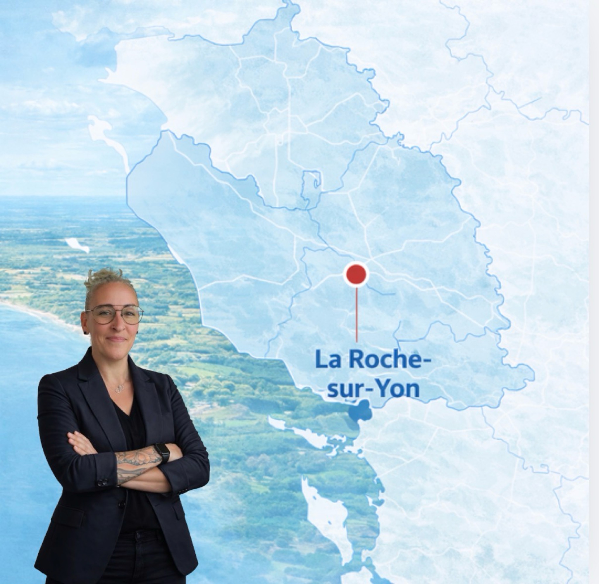 Carte de la Vendée localisant La Roche-sur-Yon pour contextualiser le marché immobilier 2026