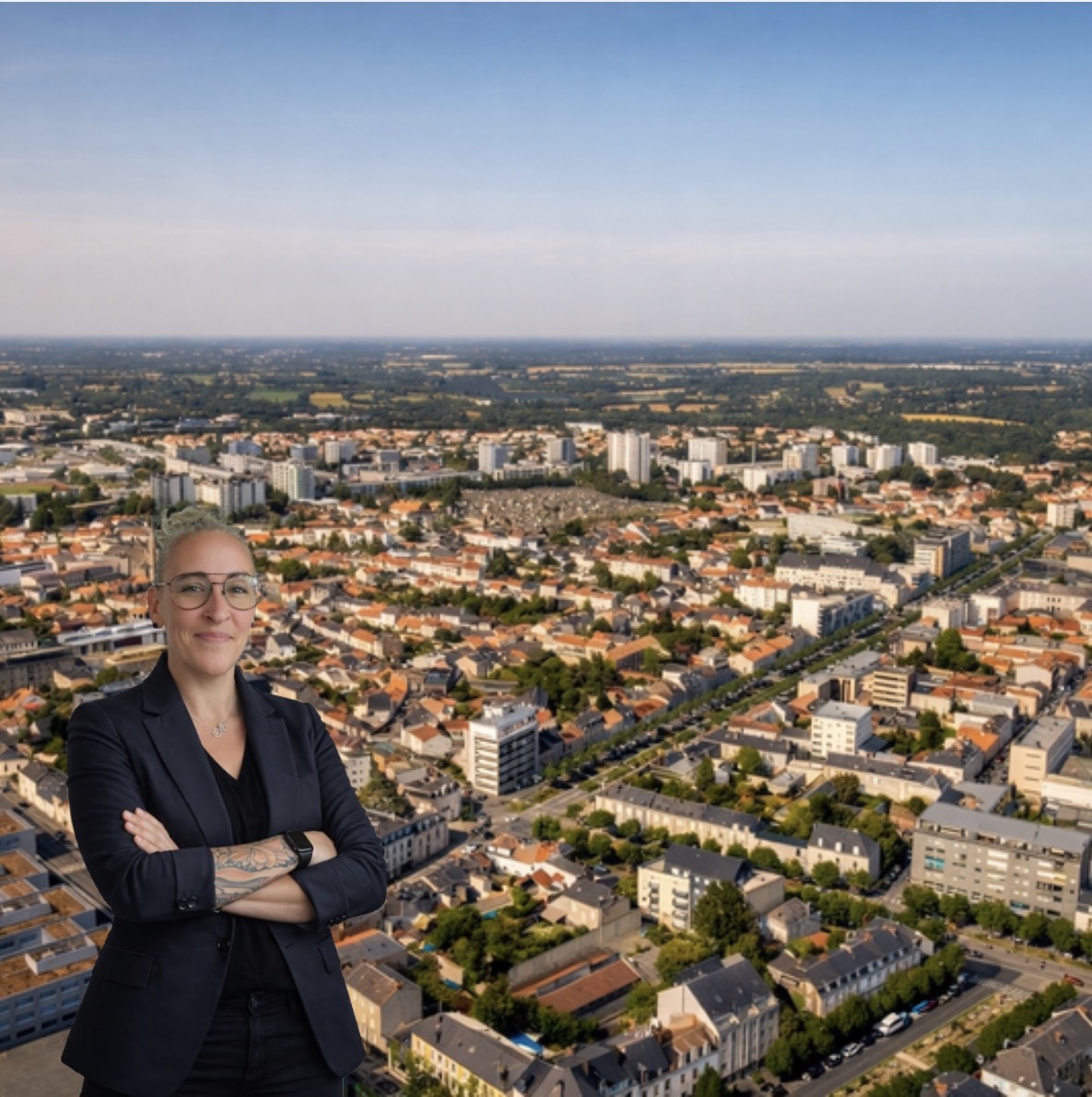 Vue aérienne des quartiers résidentiels de La Roche-sur-Yon pour illustrer les variations de prix en 2026