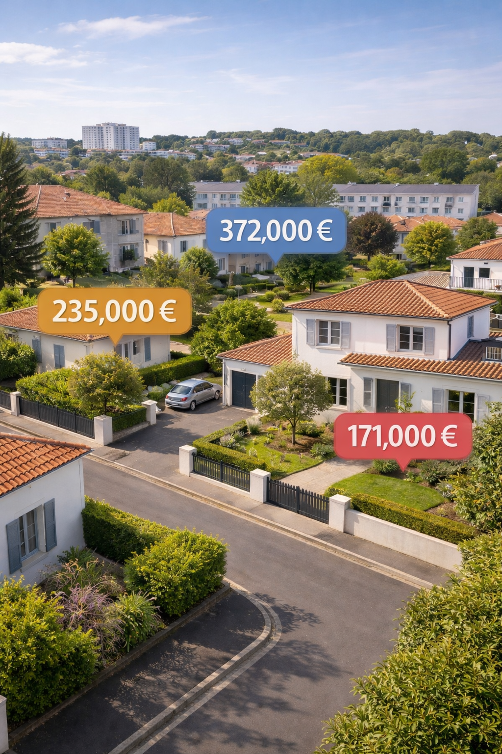 Vue de quartier résidentiel à La Roche-sur-Yon illustrant les prix du marché immobilier en 2026
