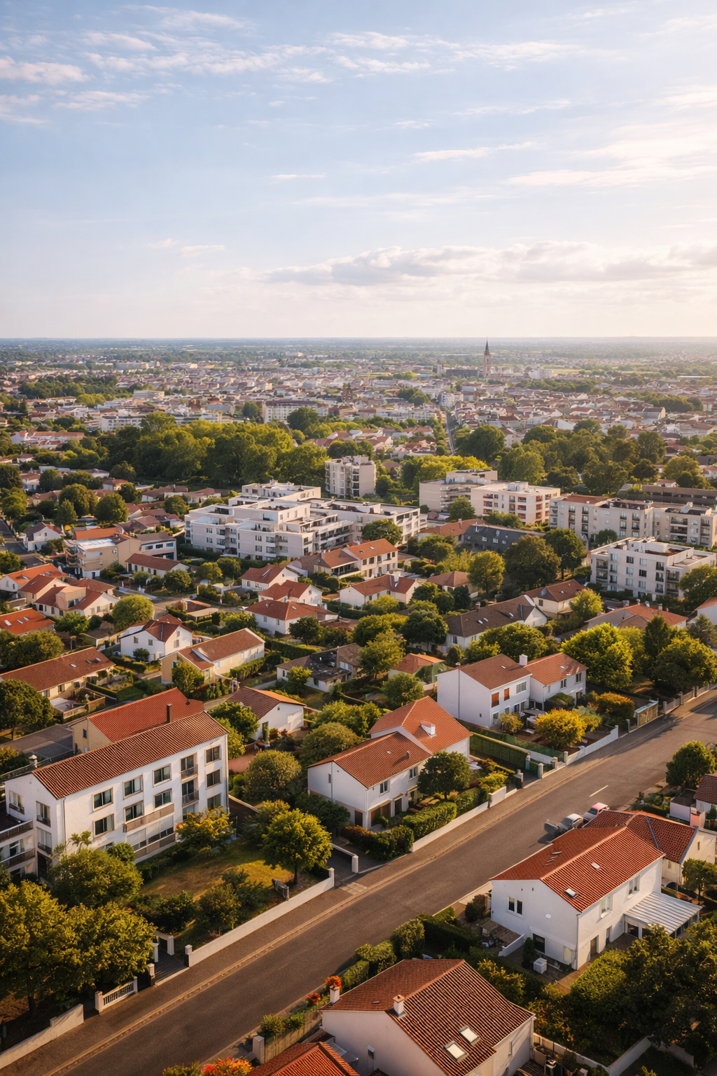 Vue aérienne des quartiers de La Roche-sur-Yon pour guider les acheteurs immobiliers en 2026