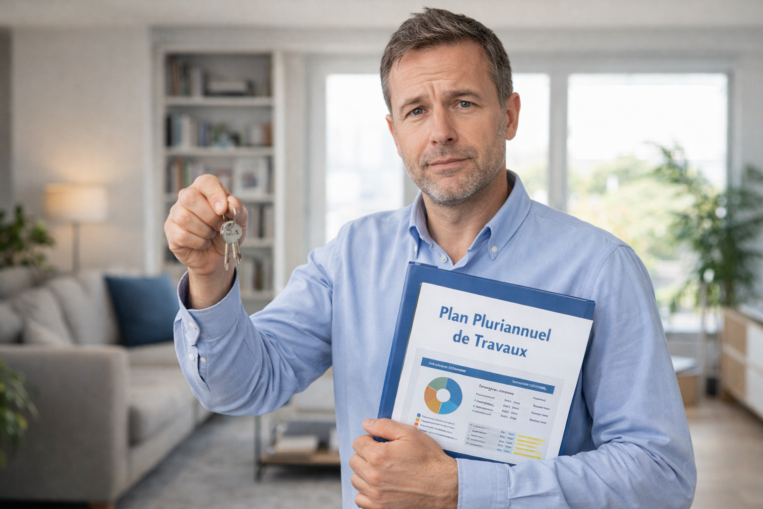 Vendeur en copropriété analysant l'impact du Plan Pluriannuel de Travaux PPT sur la vente de son appartement