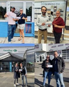 Partenariats locaux Vendée Sud : Manu Surf School Longeville-sur-Mer, Krys La Roche-sur-Yon, Carrefour Express Bournezeau, Garage du Val d'Yon La Roche Sur Yon- programme de recommandation immobilière par Laetitia Gay IAD France