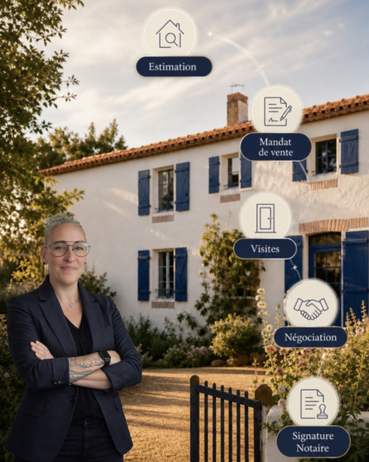 Estimation terrain conseiller immobilier IAD France Vendée Sud — visite avis de valeur sur place