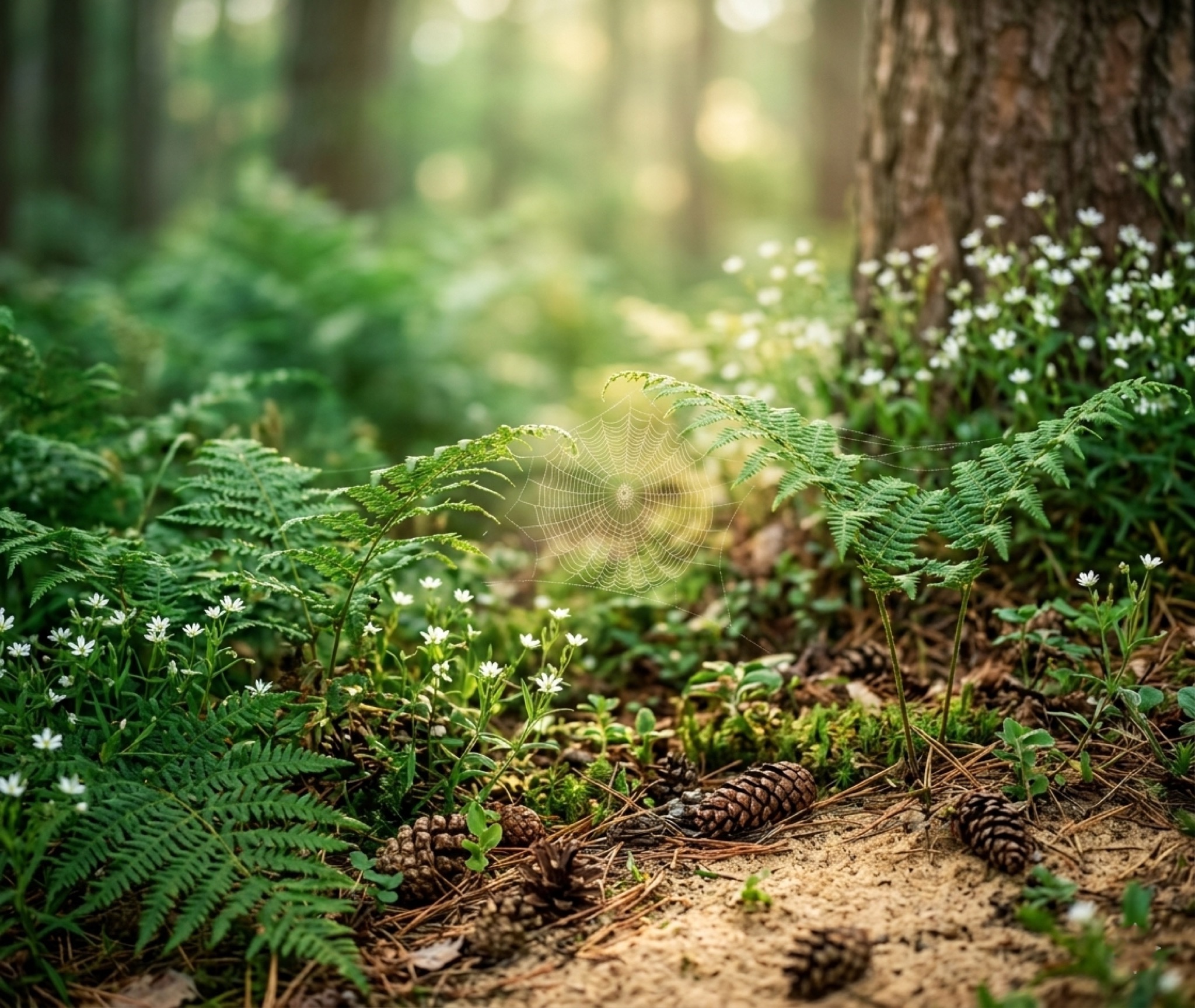 Sous-bois fougères forêt domaniale pins maritimes Longeville-sur-Mer — biodiversité gérée par l'ONF Vendée littoral